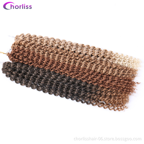 Wholesale Ombre Prelooped Passion Twist Water Wave Hair Synthetic Crochet Hair Braids Natural Passion Spring Twist For African